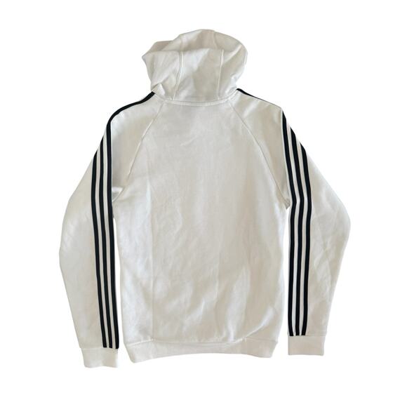 Adidas White 3-Stripes Hoodie Pullover Sweatshirt Men’s Size Small FL4840 - Picture 6 of 13